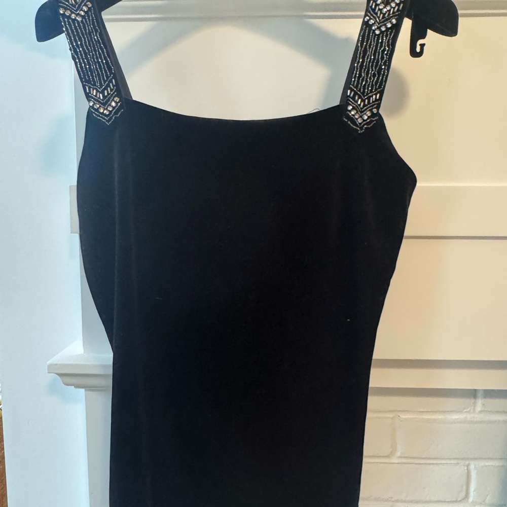 RL Elegant Black Cami with Jeweled Straps
